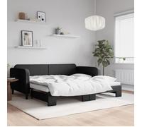 vidaXL Lit de jour avec lit gigogne noir 100x200 cm tissu 3196823