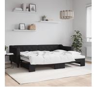 vidaXL Lit de jour gigogne Tissu 80x200 cm Noir