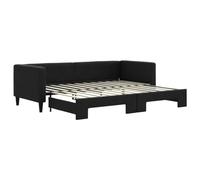 vidaXL Lit de jour avec lit gigogne Tissu Noir 80x200 cm – lit d'appoint