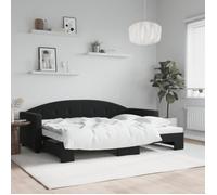 vidaXL Lit de jour avec lit gigogne noir 80x200 cm velours 3197298