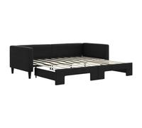 vidaXL Lit de Jour avec lit gigogne Noir 90x190 cm Tissu, canapé-lit, canapé-lit Confortable, lit de Jour gigogne, lit d'appoint