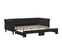 vidaXL Lit de jour avec lit gigogne noir 90x190 cm velours 3197786