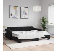 vidaXL Lit de jour avec lit gigogne 3196944 90x190 cm velours Noir