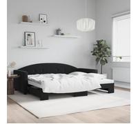 vidaXL Lit de jour avec lit gigogne Noir 90x190 cm Velours