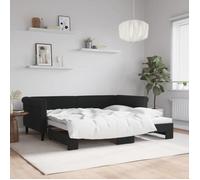 vidaXL Lit de jour avec lit gigogne, canapé-lit velours moderne Noir 90x190 cm