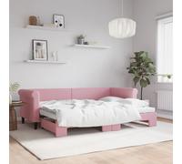Vidaxl Lit De Jour Avec Lit Gigogne Rose 80x200 Cm Velours Rose