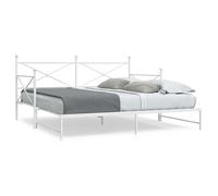 Vidaxl Lit De Jour Avec Lit Gigogne Sans Matelas Blanc 100x200cm Acier Blanc