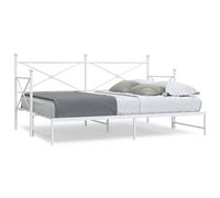 vidaXL Lit de Jour avec lit gigogne sans Matelas Blanc 80x200 cm Acier, canapé-lit, canapé-lit Confortable, lit de Jour avec Matelas, lit d'appoint