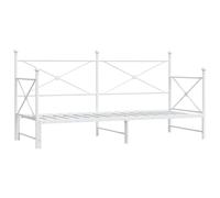 vidaXL Lit de Jour avec lit gigogne sans Matelas Blanc 90x190 cm Acier, canapé-lit, canapé-lit Confortable, lit de Jour avec Matelas, lit d'appoint