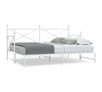 vidaXL Lit de Jour avec lit gigogne sans Matelas Blanc 90x200 cm Acier, canapé-lit, canapé-lit Confortable, lit de Jour avec Matelas, lit d'appoint