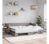 vidaXL Lit de Jour avec lit gigogne Taupe 80x200 cm Tissu, canapé-lit, canapé-lit Confortable, lit de Jour gigogne, lit d'appoint