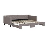 vidaXL Lit de Jour avec lit gigogne Taupe 90x200 cm Tissu, canapé-lit, canapé-lit Confortable, lit de Jour gigogne, lit d'appoint