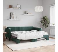 vidaXL Lit de jour avec lit gigogne vert foncé 80x200 cm velours