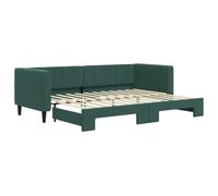 vidaXL Lit de Jour avec lit gigogne Vert foncé 80x200 cm Velours, canapé-lit, canapé-lit Confortable, lit de Jour gigogne, lit d'appoint