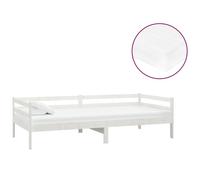 vidaXL Lit de jour avec matelas 90x200 cm blanc pin massif