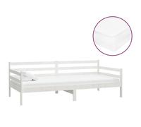 vidaXL Lit de jour avec matelas 90x200 cm blanc pin massif
