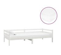 vidaXL Lit de jour avec matelas 90x200 cm blanc pin massif