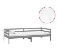 vidaXL Lit de jour avec matelas 90x200 cm gris pin massif