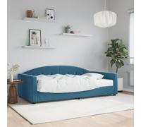 vidaXL Lit de jour avec matelas bleu 100x200 cm velours