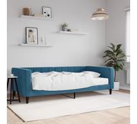 vidaXL Lit de jour avec matelas bleu 100x200 cm velours