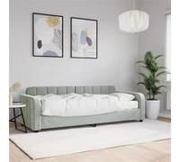 vidaXL Lit de jour 3196898 - canapé‑lit velours gris clair 80x200 cm avec matelas