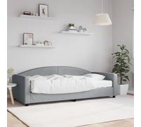 Vidaxl Lit De Jour Avec Matelas Gris Clair 90x200 Cm Tissu Gris