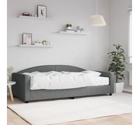Vidaxl Lit De Jour Avec Matelas Gris Foncé 100x200 Cm Tissu Gris