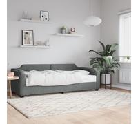 vidaXL Lit de jour avec matelas gris foncé 100x200 cm tissu 3197622