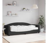 Vidaxl Lit De Jour Avec Matelas Noir 90x200 Cm Tissu Noir