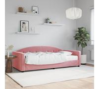 Vidaxl Lit De Jour Avec Matelas Rose 90x200 Cm Velours Rose