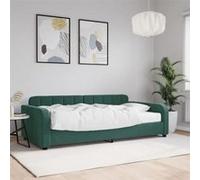 vidaXL Lit de jour avec matelas vert foncé 100x200 cm velours 3196914 Vert G