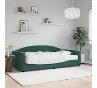 Vidaxl Lit De Jour Avec Matelas Vert Foncé 100x200 Cm Velours Vert
