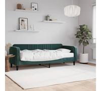 Vidaxl Lit De Jour Avec Matelas Vert Foncé 80x200 Cm Velours Vert