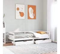 Vidaxl Lit De Jour Avec Tiroirs 90x200 Cm Bois De Pin Massif Marron