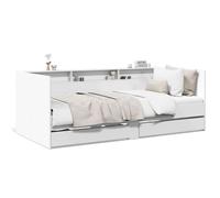 Slaapbank met lades zonder matras 75x190 cm wit3280860