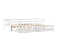 vidaXL Lit de Jour avec tiroirs Blanc 90x200 cm Bois de pin Massif, canapé-lit, canapé-lit Confortable, lit de Jour avec tiroirs, lit d'appoint