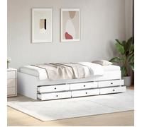 vidaXL Lit de Jour avec Tiroirs, Canapé-lit avec Rangement, Lit d'Invité, Meuble de Salon Chambre à Coucher, Moderne, Blanc 3280888