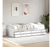 Vidaxl Lit De Jour Avec Tiroirs Sans Matelas Blanc 90x190 Cm Blanc