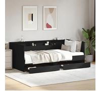 Vidaxl Lit De Jour Avec Tiroirs Sans Matelas Noir 90x200 Cm Marron