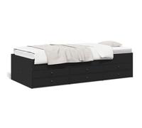 vidaXL Lit de Jour avec Tiroirs, Canapé-lit avec Rangement, Lit d'Invité, Meuble de Salon Chambre à Coucher, Moderne, Noir 3280889