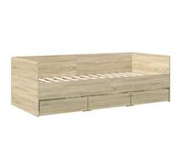 vidaXL Lit de jour canapé-lit avec tiroirs et rangement Chêne Sonoma 90x190 cm