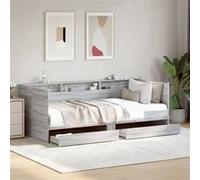 vidaXL Lit de Jour avec Tiroirs, Canapé-lit avec Rangement, Lit d'Invité, Meuble de Salon Chambre à Coucher, Moderne, Sonoma 3280865 Gris G