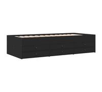 vidaXL Lit de Jour avec Tiroirs, Canapé-lit avec Rangement, Lit d'Invité, Meuble de Salon Chambre à Coucher, Moderne, Noir 3280889