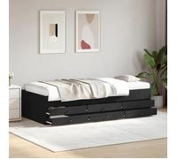 vidaXL Lit de Jour avec Tiroirs, Canapé-lit avec Rangement, Lit d'Invité, Meuble de Salon Chambre à Coucher, Moderne, Noir 3280889