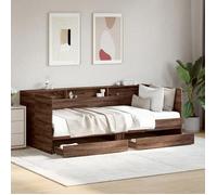 vidaXL Lit de Jour avec Tiroirs, Canapé-lit avec Rangement, Lit d'Invité, Meuble de Salon Chambre à Coucher, Moderne, Chêne 3280866
