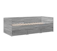vidaXL Lit de jour avec tiroirs sans matelas Sonoma gris 90x200 cm