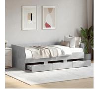 vidaXL Lit de jour 3280814 avec tiroirs sans matelas gris béton 100x200 cm