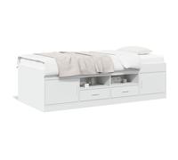 vidaXL Lit de Jour avec Tiroirs, Canapé-lit, Lit de Repos, Meuble de Salon Chambre à Coucher, Moderne, Blanc 90x190 cm Bois d'Ingénierie