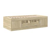 vidaXL Lit de jour 3280253 avec tiroirs sans matelas chêne sonoma 90x190 cm