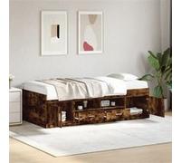 vidaXL Lit de Jour avec Tiroirs, Canapé-lit, Lit de Repos, Meuble de Salon Chambre à Coucher, Moderne, Chêne Fumé 90x200 cm Bois d'Ingénierie bois G